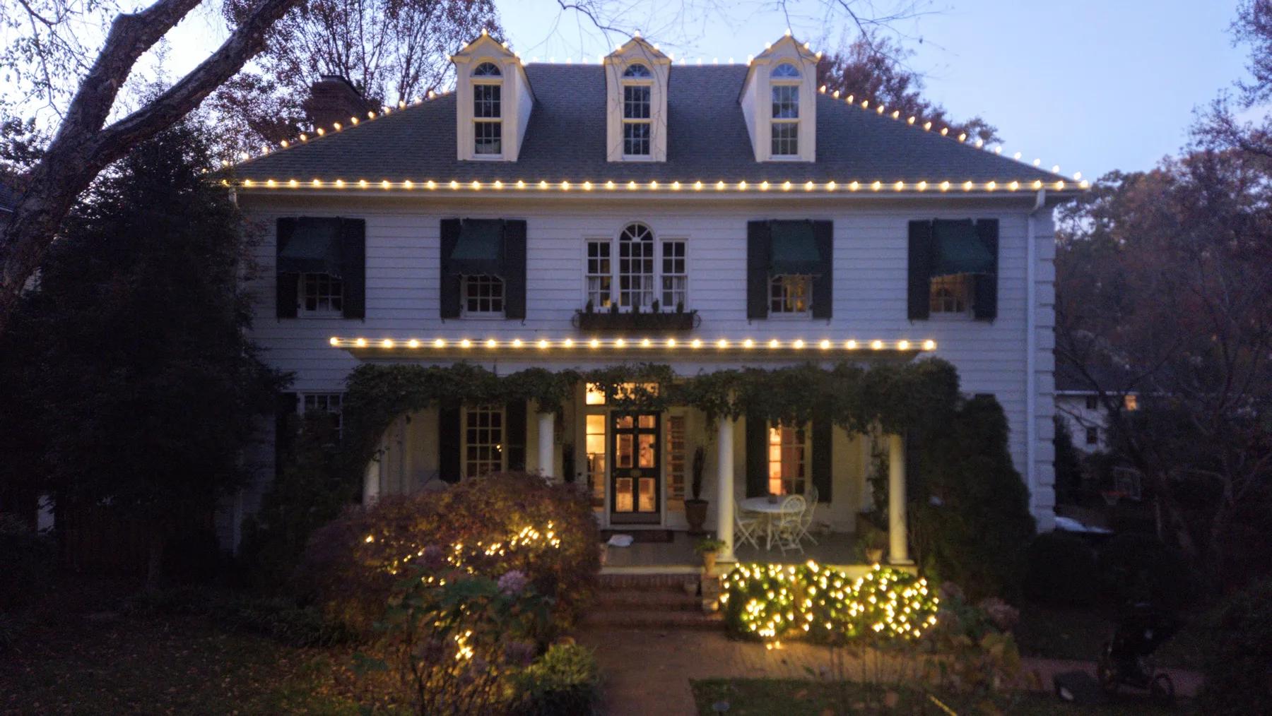 Christmas light installation in Ridgewood, North Raleigh, NC