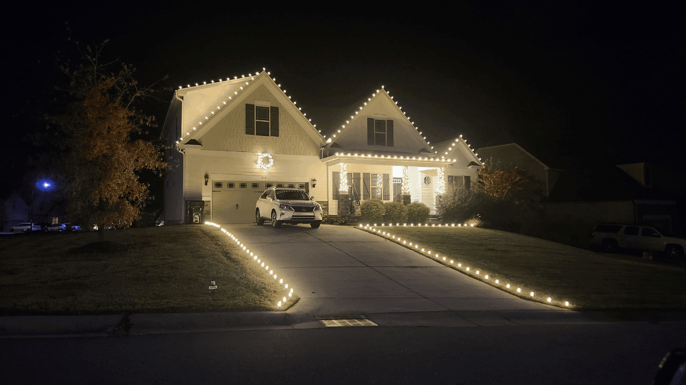 Christmas lights installation across the Triangle