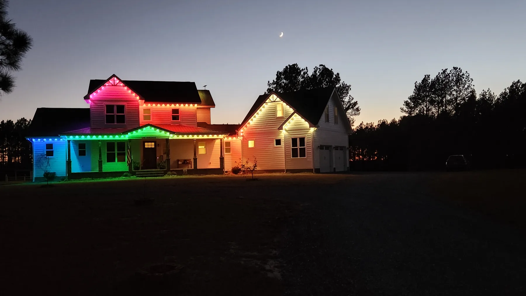 Permanent RGB lighting near Cameron, NC.