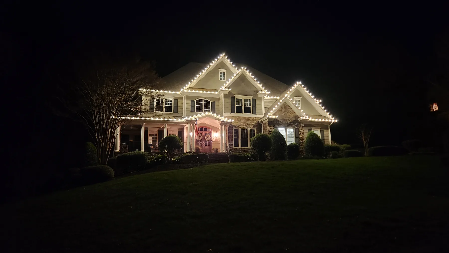 Christmas lights installation in Holly Springs